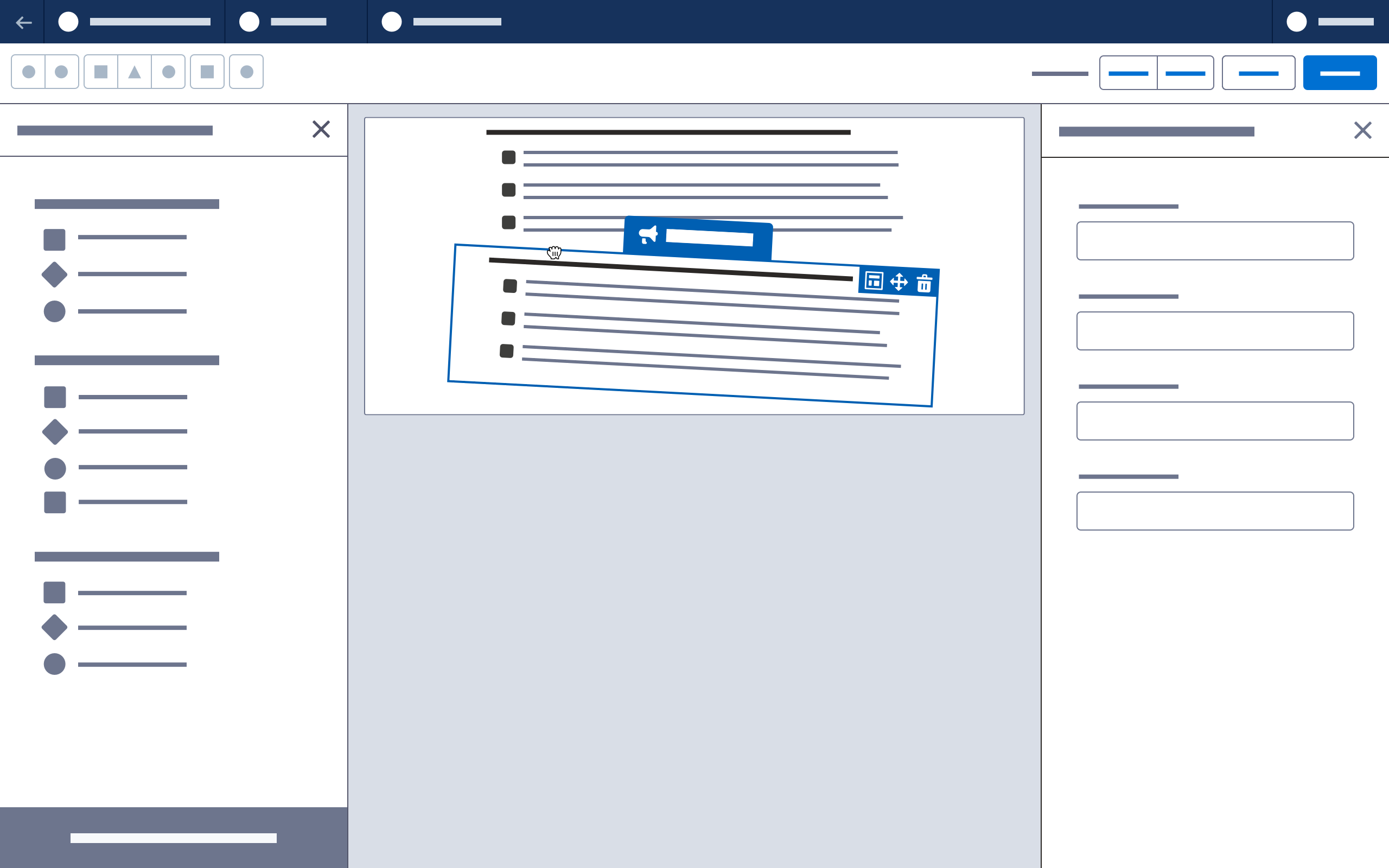 Moving a component on the canvas