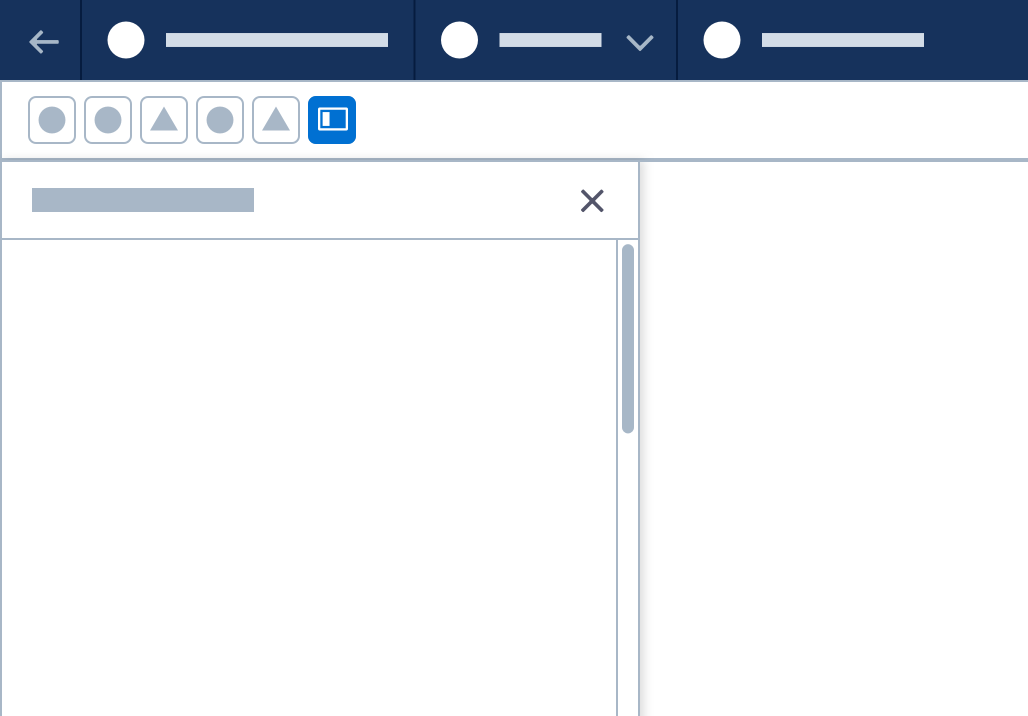 A wireframe showing the panel visibility toggle.