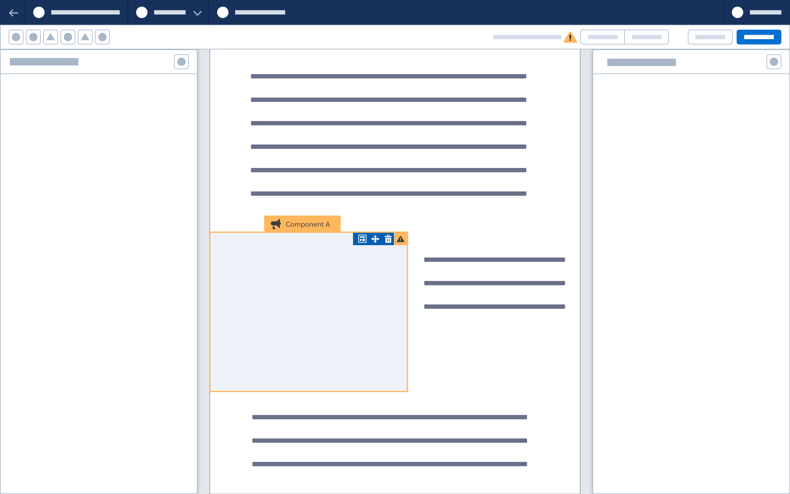 Wireframe showing the hover state when hovering over an invalid component. 