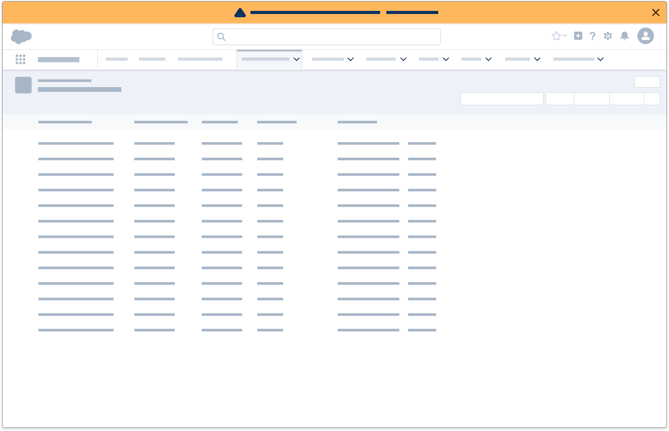 A wireframe showing an error alert caused by a system error.